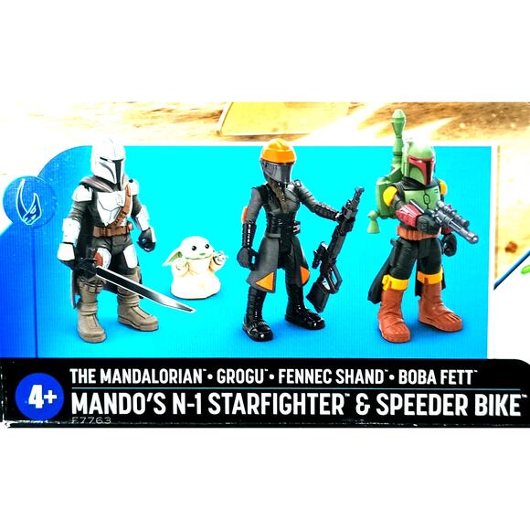 Star Wars Mission Fleet MANDO'S N-1 STARFIGHTER & SPEEDER BIKE, New, See Pics! - Picture 2 of 7